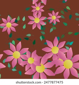 Vector de flores, patrones florales, forma de hoja, fondo de flores, primavera de flores, diseño de patrón, patrón de pétalos, fondos de la naturaleza, patrones sin fisuras, silueta de la hoja, acuarela de flores