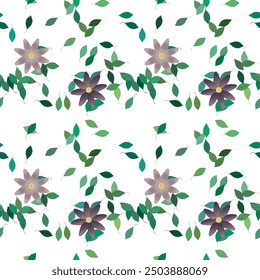 Vector de flores, patrón floral sin fisuras, Vector de fondo, hojas de Vector, patrón de fondo, patrón de flores, diseño de fondo, patrón de pétalos, hojas aisladas, Fondo de pantalla sin fisuras