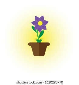 flower vector in a flowerpot