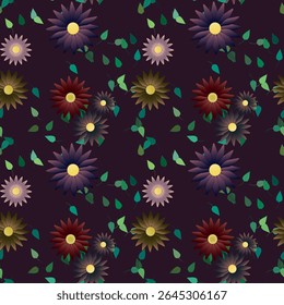 Vetor de flores, fundo de flores, padrão de folhas, buquê de flores, design floral, verão de fundo, vetor sem costura, vetor de padrão, textura sem costura, fundo sem costura, fundo pétalas