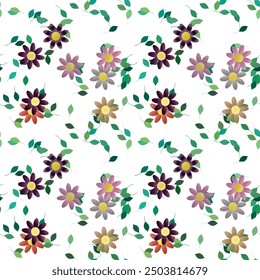 Vector de flores, primavera de flores, ramo de flores, patrón de adorno, fondo abstracto, patrón floral, diseño de fondo, hoja sin fisuras, Vector de adorno, acuarela de flores, silueta de hoja