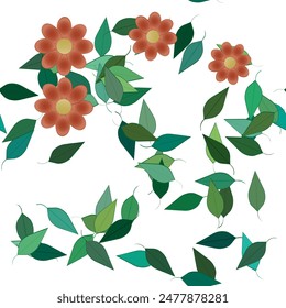 Vector de flores, acuarela de flores, Vector de adorno, Fondo de pantalla sin costuras, diseño de patrones, fondos de naturaleza, fondo de pétalos, abstracto de Vector, patrón de hojas, Formas de Vector, patrón floral