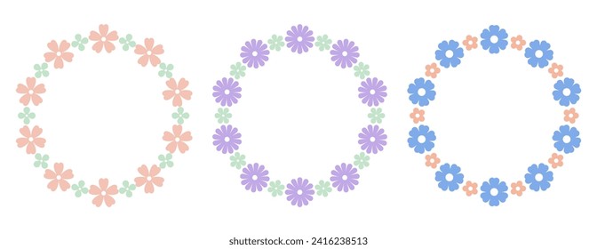 Marco vectorial de flores, diseño de marco de bienvenida decorado con floral, marco elegante para celebración Boda Aniversario Tarjeta de regalo Vector ilustración