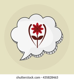 Flower vector. Garden icon. Colorfull illustration, floral design