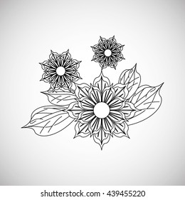 Flower vector. Garden icon. Colorfull illustration, floral design