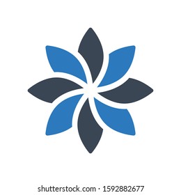 flower vector glyph color icon 