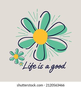 Flower vector green dark blue yellow