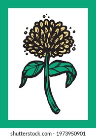 flower vector. hand drawing vector illustration on white background. Hand write botanical Collection Sketch. For label prints, packaging, pharmacy herbs.