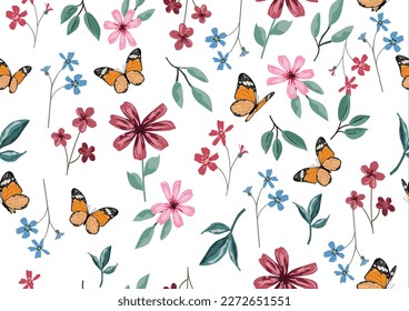 flower vector hand drawn deesign vector 