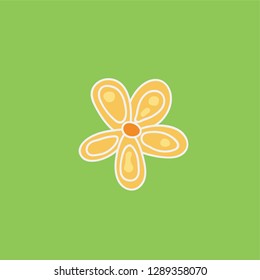 flower vector. hand drawn icon. plat illustration. editable stroke.