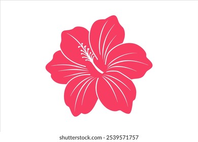 flower vector, hibiscus simple flower vector icon art illustration