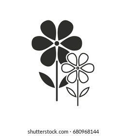 Flower vector icon. Black illustration isolated on white background for graphic and web design.