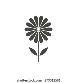 Flower - vector icon in black on a white background.