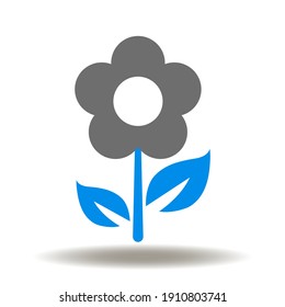 Flower vector icon. Blossom floret illustration. Nature Ecology Symbol.