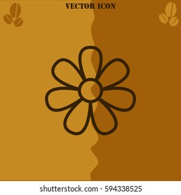 Flower vector  icon. Coffee symbol background.