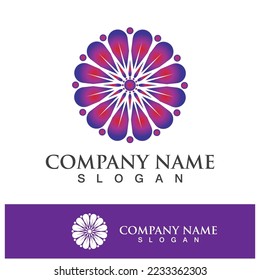 Flower vector icon design template illustration