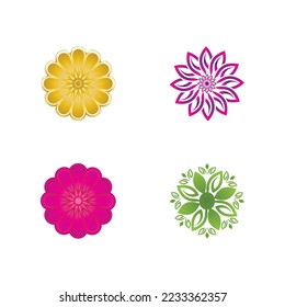Flower vector icon design template illustration