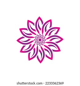 Flower vector icon design template illustration