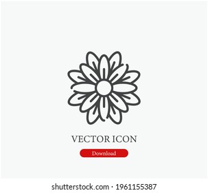 Flower vector icon. Editable stroke. Symbol in Line Art Style for Design, Presentation, Website or Apps Elements, Logo. Pixel vector graphics - Vector