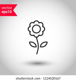 Flower vector icon. Floral icon. EPS 10 vector sign.