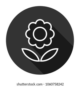 Flower vector icon. Floral icon. Vector flat sign. Round vector icon design eps 10