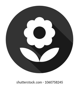 Flower vector icon. Floral icon. Vector flat sign. Round vector icon design eps 10