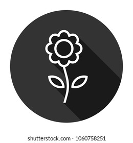 Flower vector icon. Floral icon. Vector flat sign. Round vector icon design eps 10
