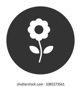 Flower vector icon. Floral icon. Vector flat sign. Round vector icon design eps 10