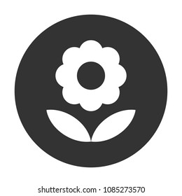 Flower vector icon. Floral icon. Vector flat sign. Round vector icon design eps 10