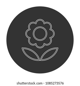 Flower vector icon. Floral icon. Vector flat sign. Round vector icon design eps 10