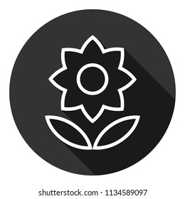 Flower vector icon. Floral icon. Vector flat sign. Round vector icon design eps 10