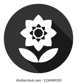 Flower vector icon. Floral icon. Vector flat sign. Round vector icon design eps 10