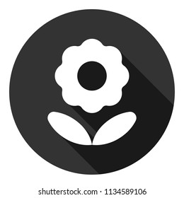 Flower vector icon. Floral icon. Vector flat sign. Round vector icon design eps 10