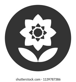 Flower vector icon. Floral icon. Vector flat sign. Round vector icon design eps 10