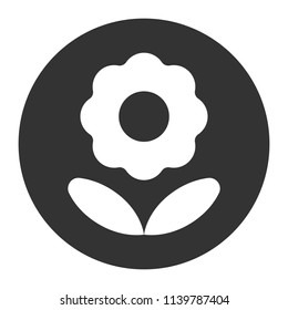 Flower vector icon. Floral icon. Vector flat sign. Round vector icon design eps 10