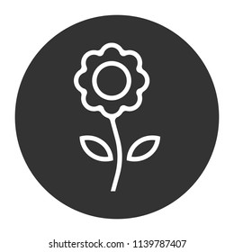 Flower vector icon. Floral icon. Vector flat sign. Round vector icon design eps 10