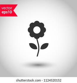Flower vector icon. Floral icon. Studio background. EPS 10 vector sign.
