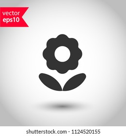 Flower vector icon. Floral icon. Studio background. EPS 10 vector sign.