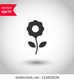 Flower vector icon. Floral icon. Studio background. EPS 10 vector sign.