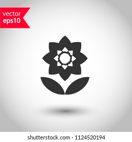 Flower vector icon. Floral icon. Studio background. EPS 10 vector sign.