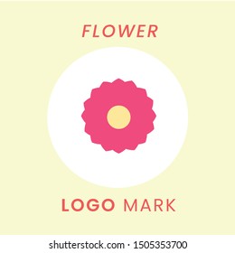 Flower vector icon illustration. Cute floral logo mark.