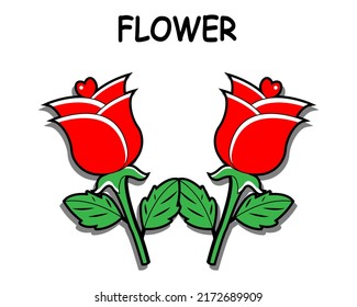 Plantilla de diseño de ilustración de icono de vector de flor sobre fondo blanco