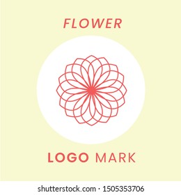 Flower vector icon illustration. Elegant floral logo mark.
