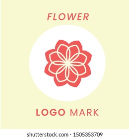 Flower vector icon illustration. Elegant floral logo mark isolated.