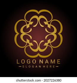 Icono vectorial de la flor, logotipo de la ilustración del vector de la flor, logotipo de lujo, logotipo abstracto