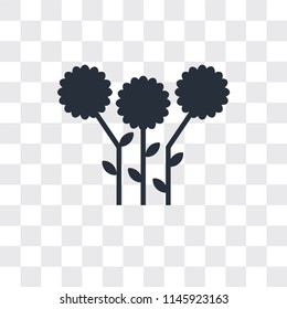 Flower vector icon isolated on transparent background, Flower logo concept