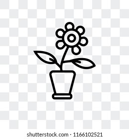 Flower vector icon isolated on transparent background, Flower logo concept