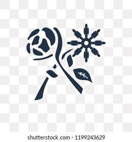 Flower vector icon isolated on transparent background, Flower transparency concept can be used web and mobile