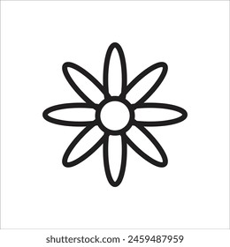 Plantilla de línea de icono de Vector de flores