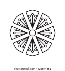 Flower vector icon, logo, template, pictogram. Modern emblem for shop, market, internet, decoration, design. Trendy simple style floral nature symbol